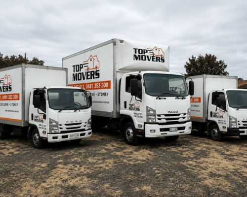 Top Movers Adelaide removalist truck fleet for local house, office and furniture moves across Adelaide