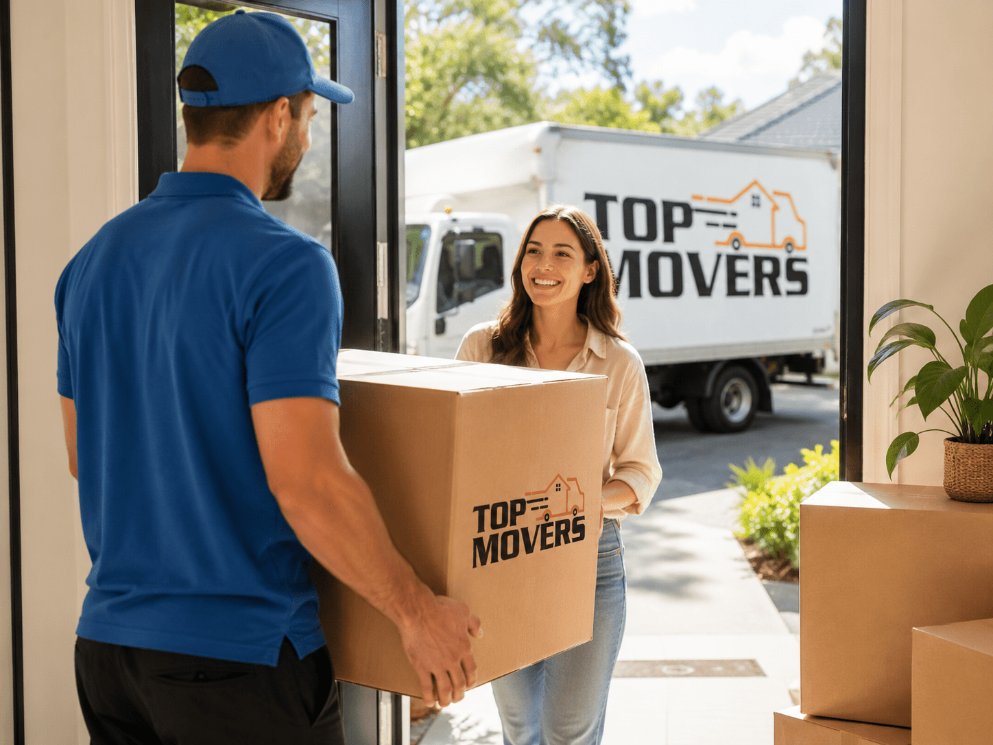Top Movers Adelaide removalist delivering moving boxes during a local Adelaide house move